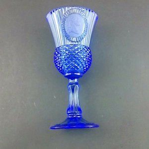 Avon Fostoria 8" Glass George Washington Cobalt Blue 1976